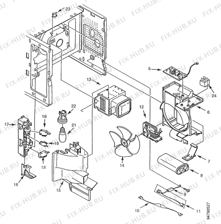 Взрыв-схема микроволновой печи Electrolux EMM1870 - Схема узла Section 4